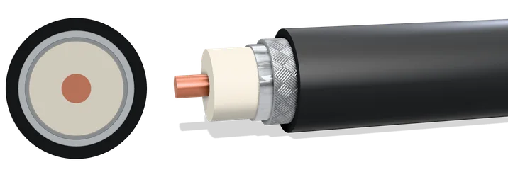 3D-weergave van de opbouw van RG59