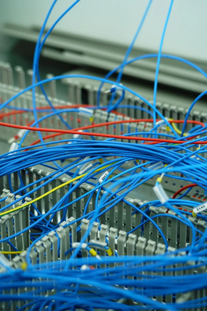 Netwerkkabels in een patchpaneel
